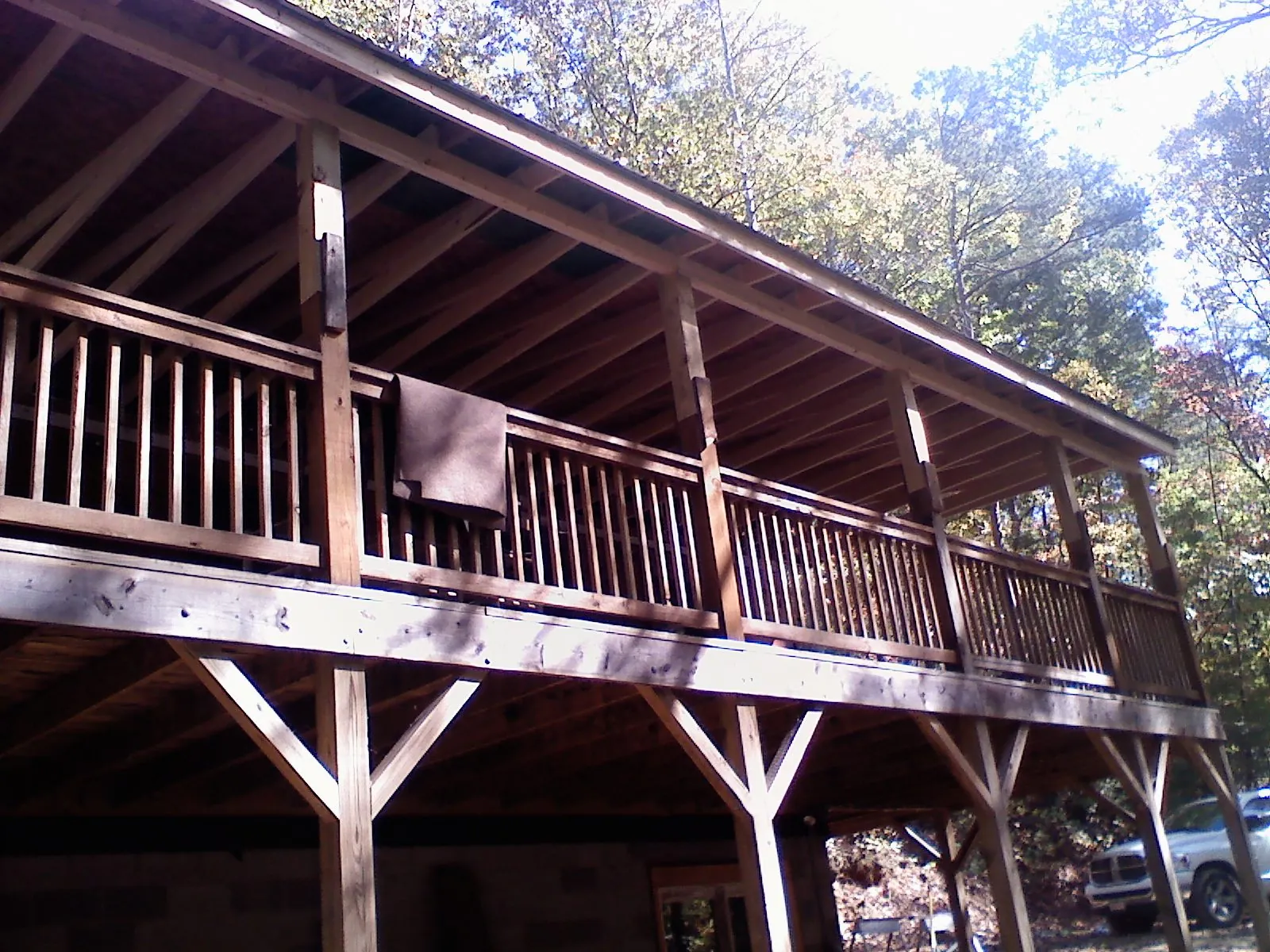 Timber framing under a new elevated porch and deck — Roof Leak Repair in Rancho Santa Margarita by Roofing Brothers